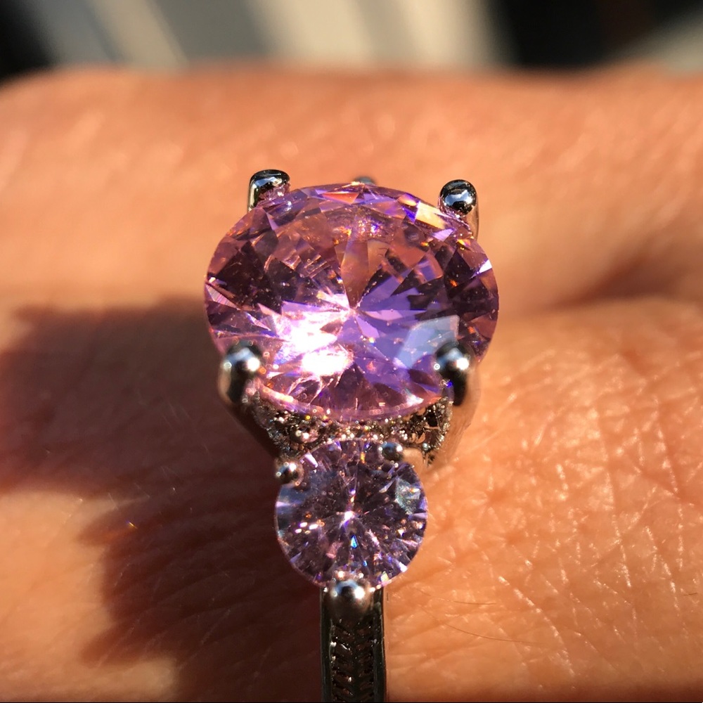 Pink Sapphire Crystal Ring